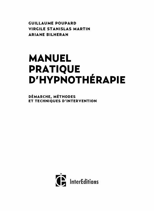 [PDF] MANUEL PRATIQUE DHYPNOTHÉRAPIE - Dunod