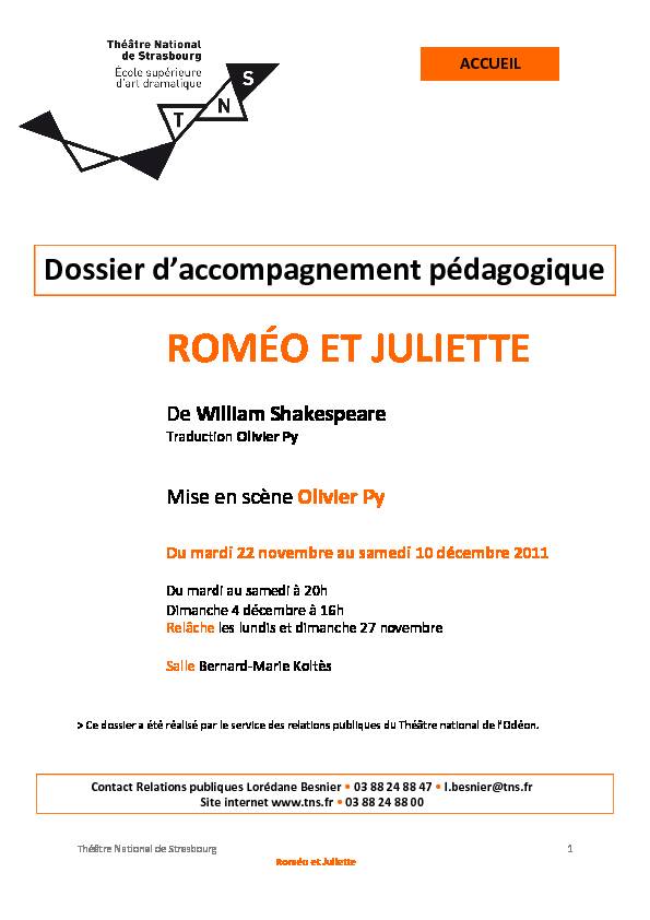 [PDF] DAP Roméo et Juliette - Theatre-contemporainnet