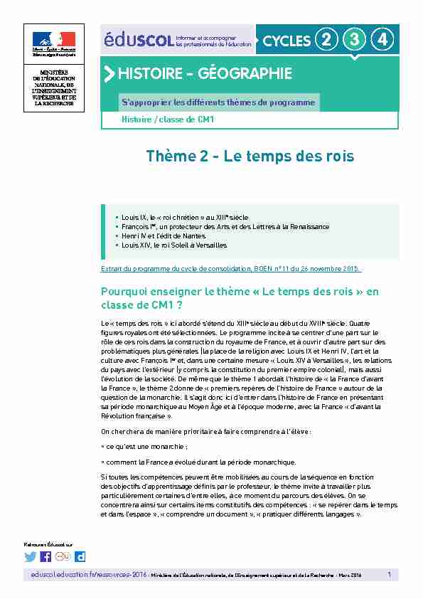 [PDF] Le temps des rois - mediaeduscoleducationfr - Ministère de l