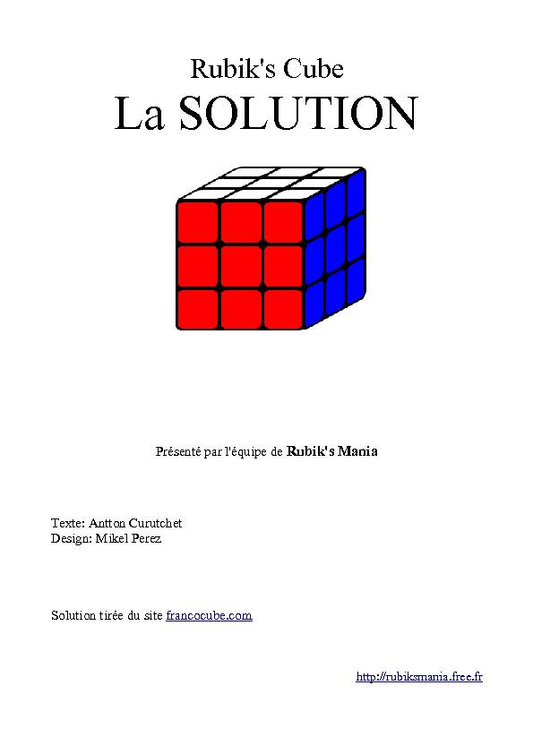 Rubiks Cube Solution Cheat Sheet