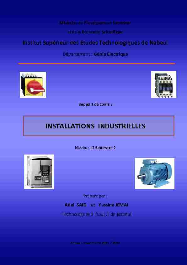 Chapitre 1 : Introduction aux installations industrielles