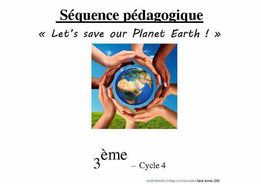 Let’s save our Planet Earth - ac-grenoblefr