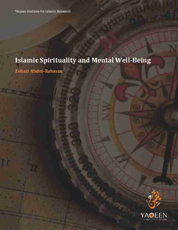 Islamic Spirituality and Mental Well-Being