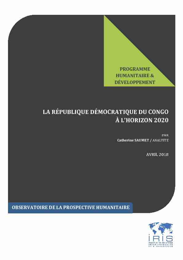 LA RÉPUBLIQUE DÉMOCRATIQUE DU CONGO À L’HORIZON 2020