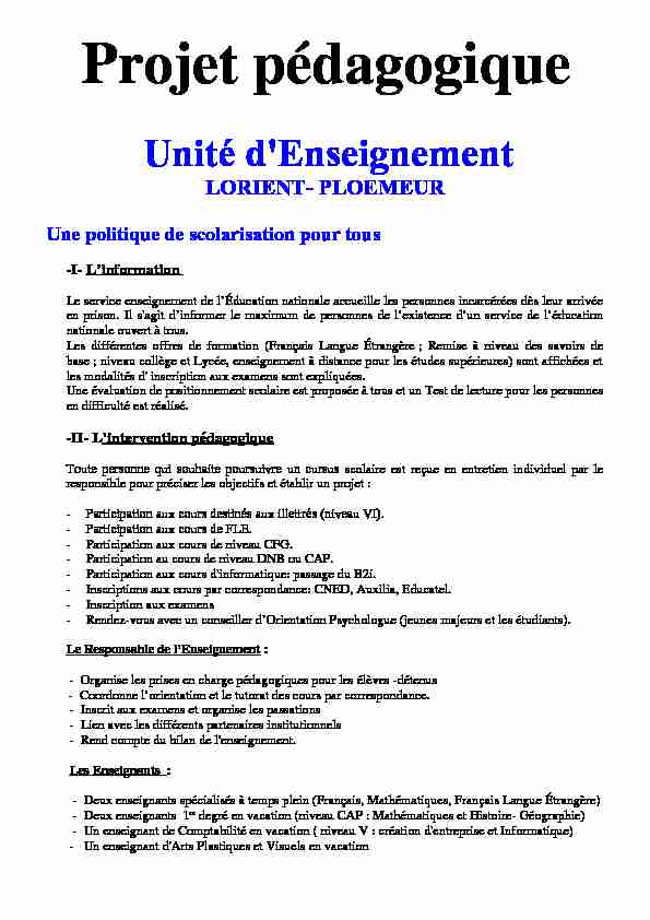 [PDF] MINISTERE DE LEDUCATION NATIONALE - UPR Grand Ouest