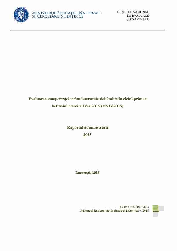 [PDF] Evaluarea competenţelor fundamentale  - Portal Invatamant