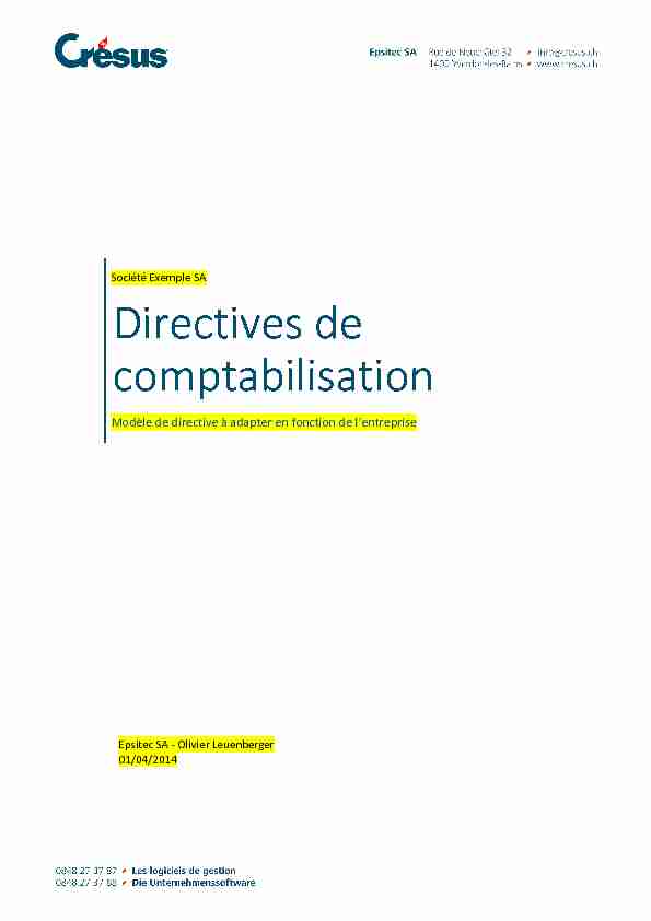 [PDF] Directives de comptabilisation - Support Crésus - Epsitec