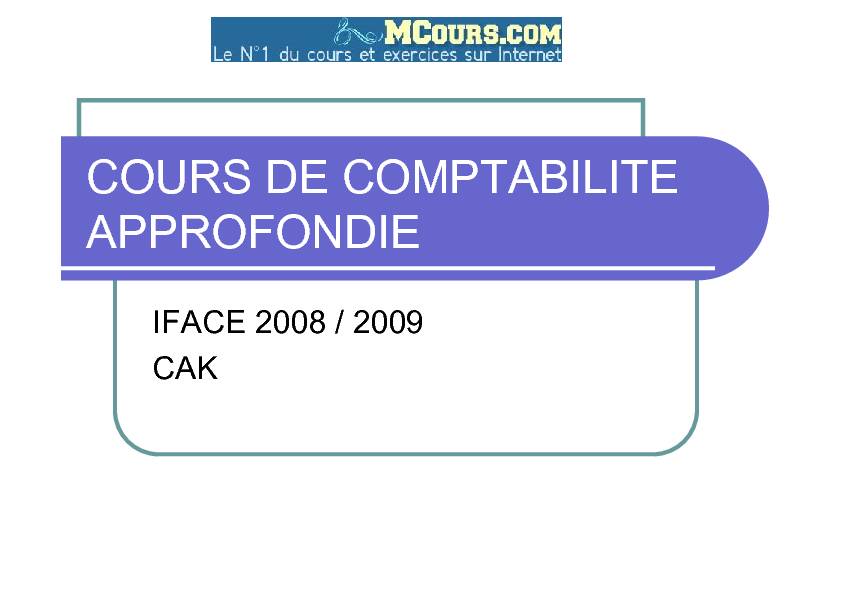 [PDF] COURS DE COMPTABILITE APPROFONDIE