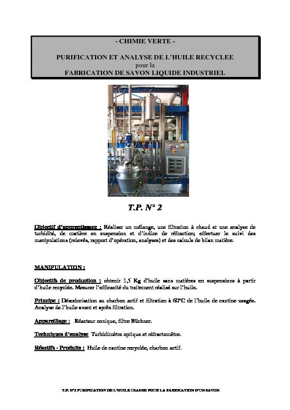 [PDF] TP préparation fabrication de savon - Eduscol