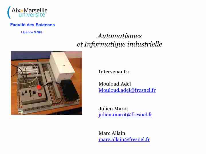 [PDF] Automatismes et Informatique industrielle