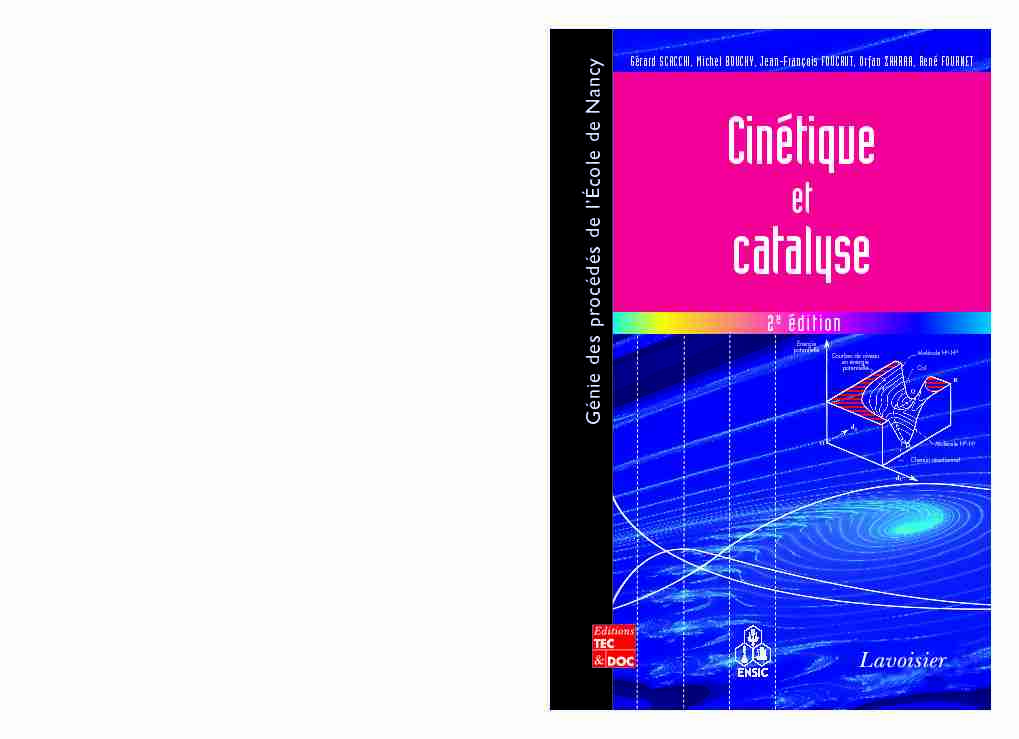 [PDF] Cinetique et catalyse (Collection Genie des procedes de l ecole de