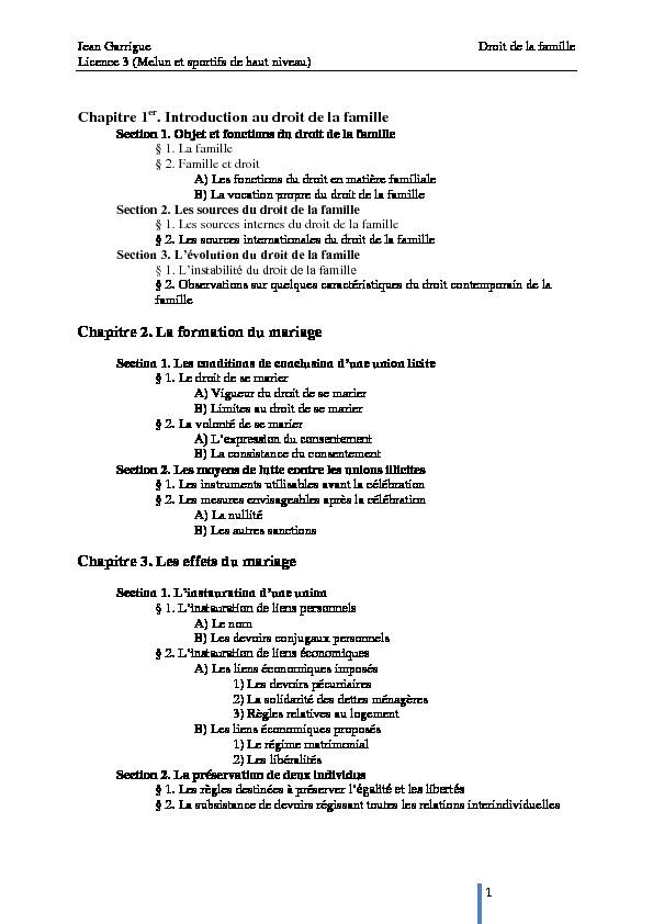 [PDF] Chapitre 1  Introduction au droit de la famille Chapitre 2 La