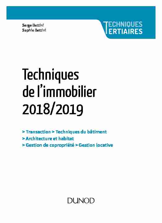 Techniques de limmobilier 2018/2019