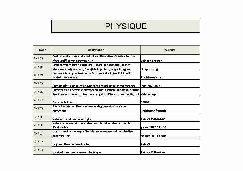 [PDF] PHYSIQUE
