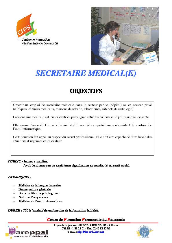 [PDF] secrétaire médicale