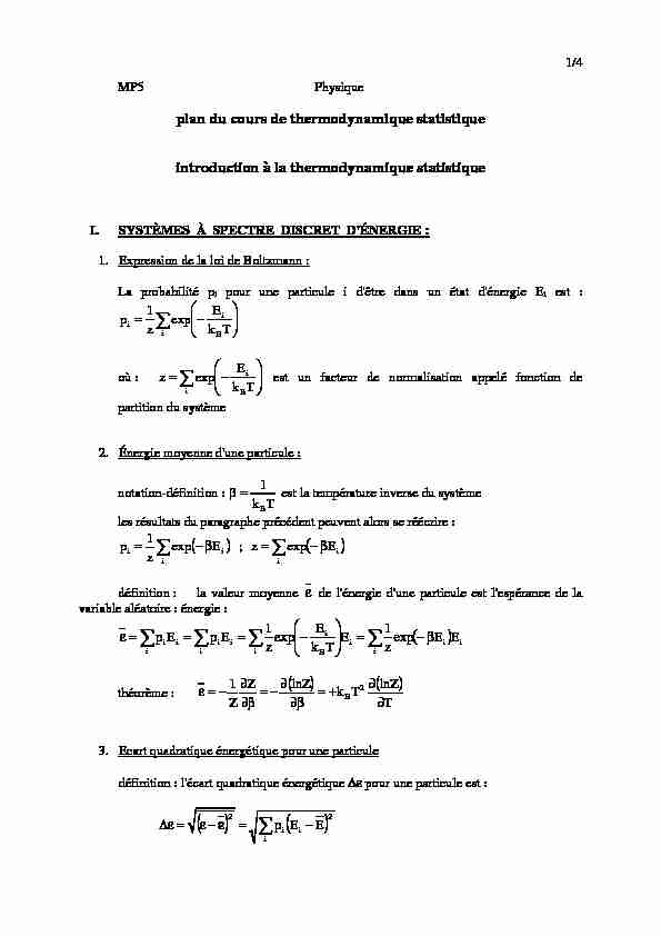 thermodynamique3 thermodynamique statistique 2a mp 2016