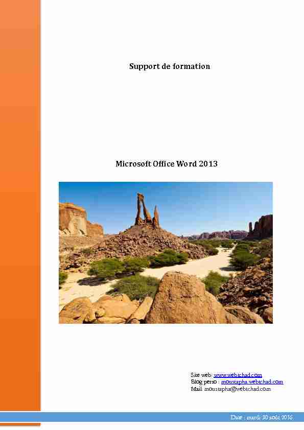 [PDF] Microsoft Office Word 2013 Support de formation - Coach Masta