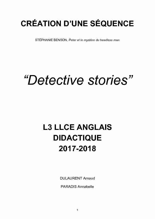 “Detective stories”