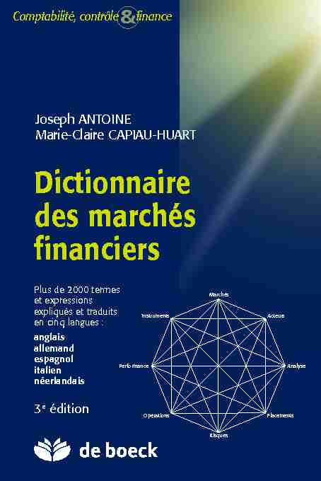[PDF] Dictionnaire des marchés financiers - ACCUEIL
