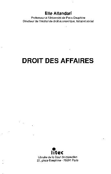 [PDF] DROIT DES AFFAIRES