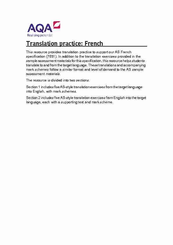 French - Lesson activity: translation practice