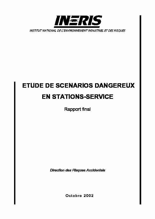ETUDE DE SCENARIOS DANGEREUX EN STATIONS-SERVICE