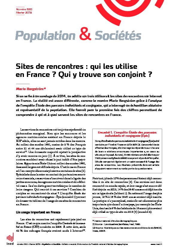 [PDF] Sites de rencontres - Ined