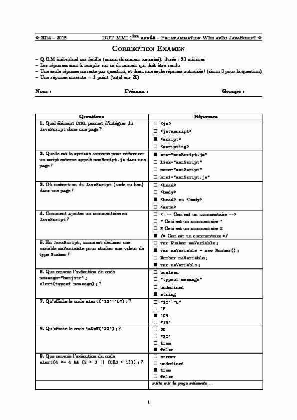 [PDF] Correction Examen
