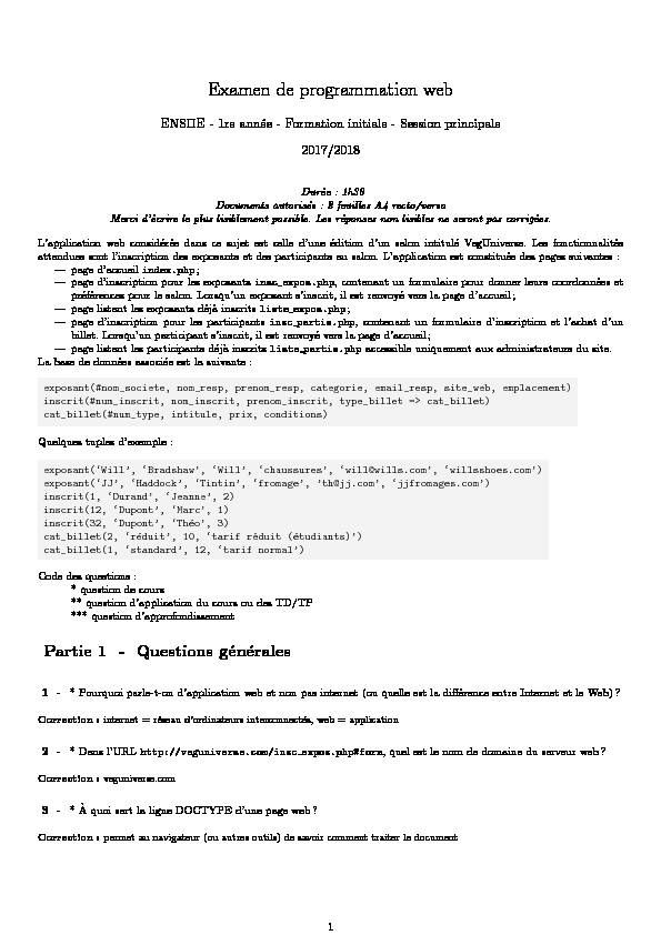 Examen de programmation web
