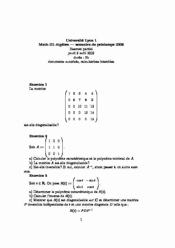[PDF] Université Lyon 1 Math-III-Algèbre — semestre de printemps 2009