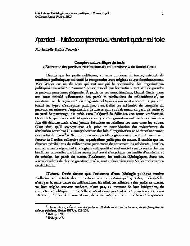 [PDF] Appendice I – Modèle de compte-rendu ou résumé critique dun seul