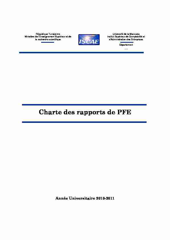 Proposition modèle de rédaction des rapports de PFE
