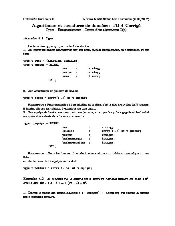 [PDF] Algorithmes et structures de données : TD 4 Corrigé - LaBRI