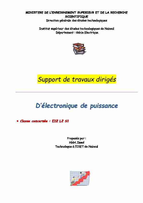 [PDF] Support de travaux dirigés Délectronique de puissance - Iset Nabeul