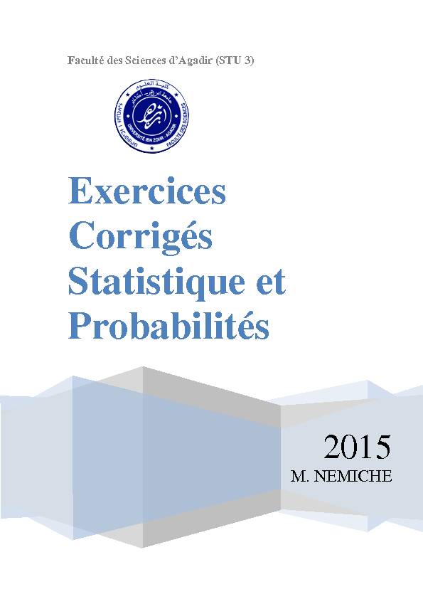 Exercices Corrigés Statistique et Probabilités