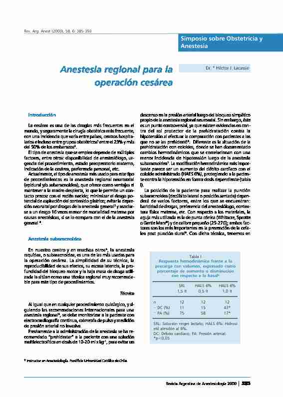 [PDF] Anestesia regional para la operación cesárea