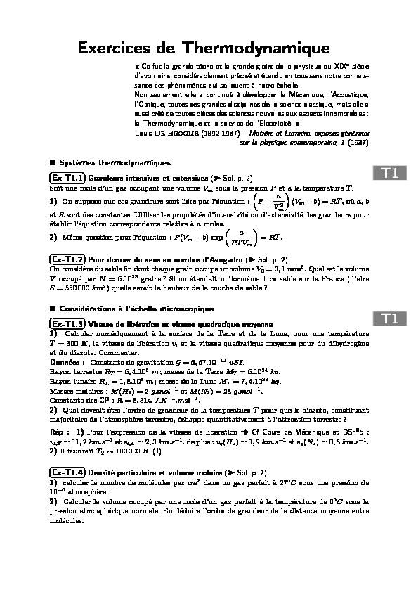 [PDF] Exercices de Thermodynamique