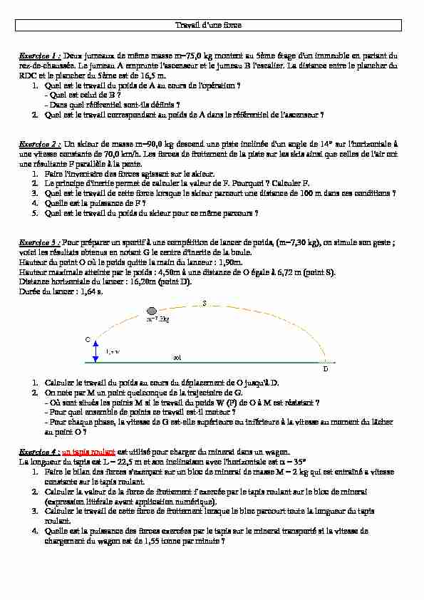 [PDF] Travail dune force Exercice 1 - Page daccueil
