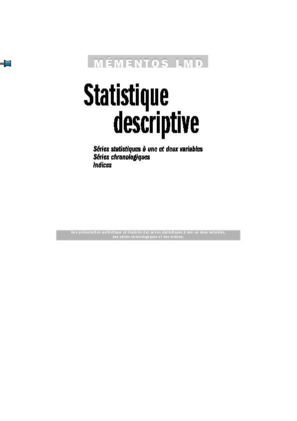Mémentos LMD. Statistique descriptive