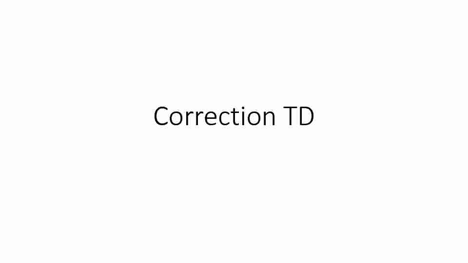 Correction TD