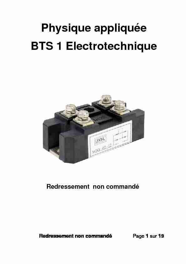 [PDF] Physique appliquée BTS 1 Electrotechnique - Electro-lasalle-avignon