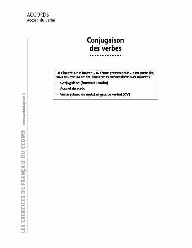 [PDF] Conjugaison des verbes - CCDMD