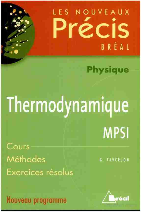 Thermodynamique MPSI