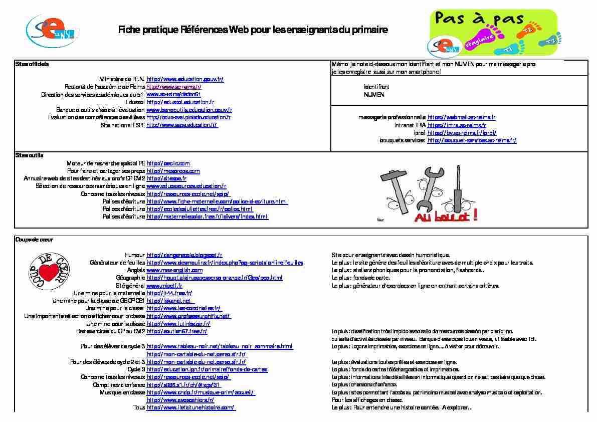 [PDF] Fiche pratique Références Web pour les enseignants du  - SE-UNSA
