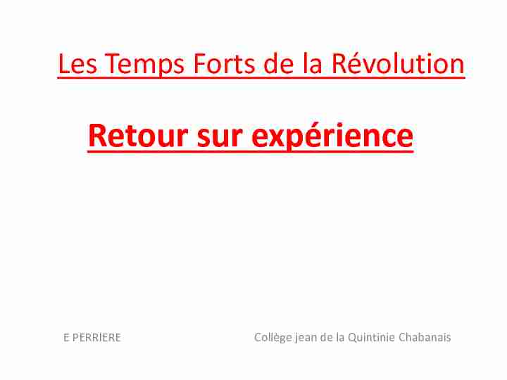 [PDF] Les Temps Forts de la Révolution - Espace pédagogique