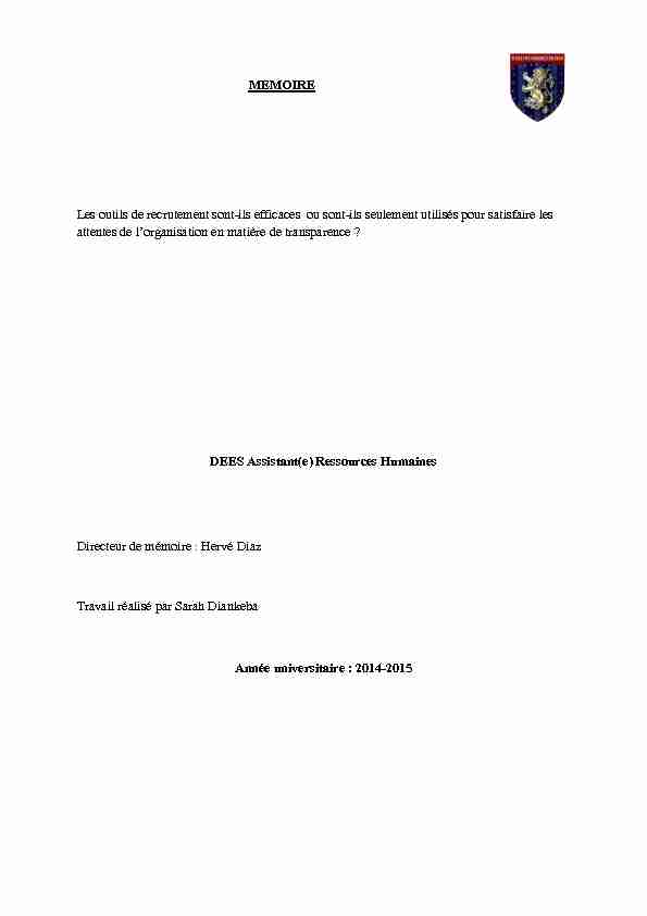 [PDF] Mémoire-Recrutement-Sarah-D-B3pdf - Ecole de Commerce de Lyon