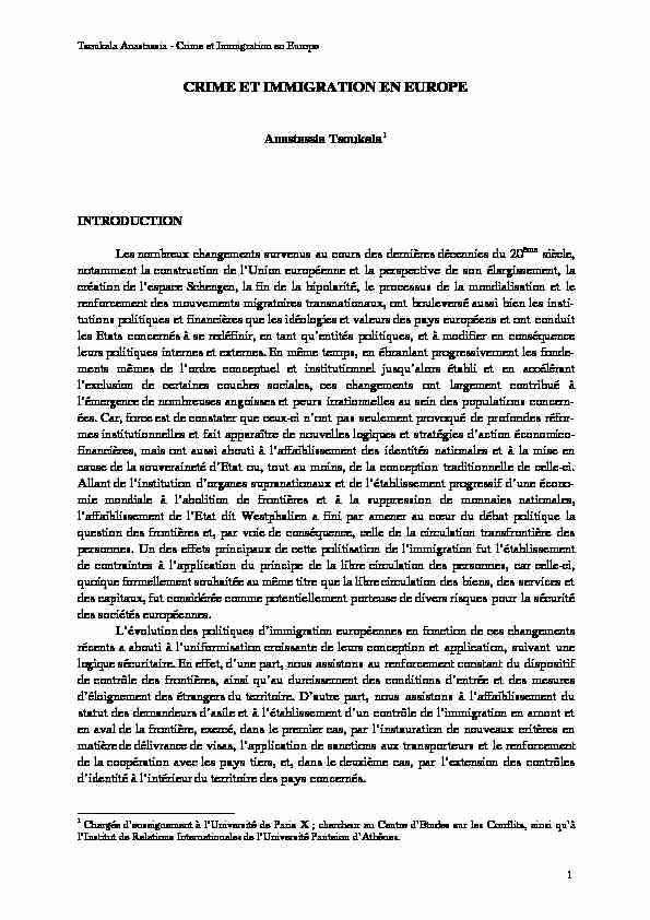 [PDF] CRIME ET IMMIGRATION EN EUROPE - Labos ULg