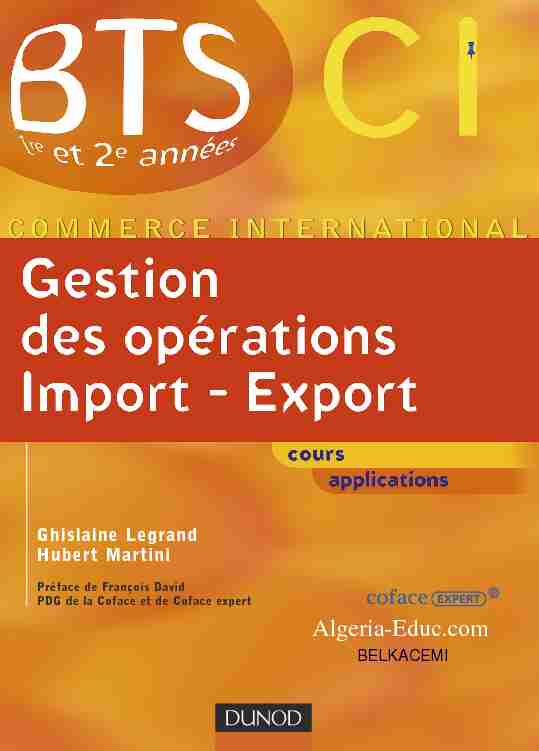 Gestion des opérations import export - Manuel