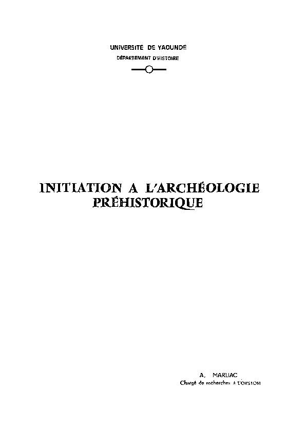 [PDF] Initiation à larchéologie préhistorique - Horizon IRD