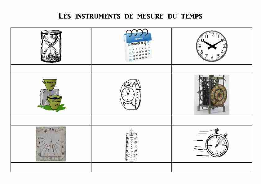Les instruments de mesure du temps